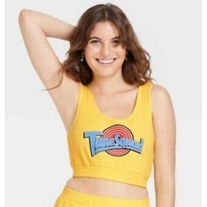 Space Jam Graphic Crop Tank top Tune Squad Yellow Size XL